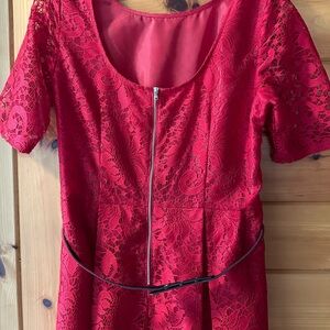 Lace Red Dress Fancy